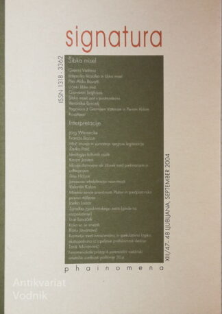 SIGNATURA, Phainomena št. 47-48