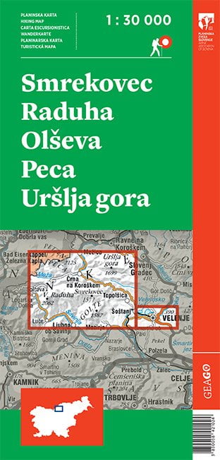 SMREKOVEC, RADUHA, OLŠEVA, PECA, URŠLJA GORA 1:30 000 - slika 2