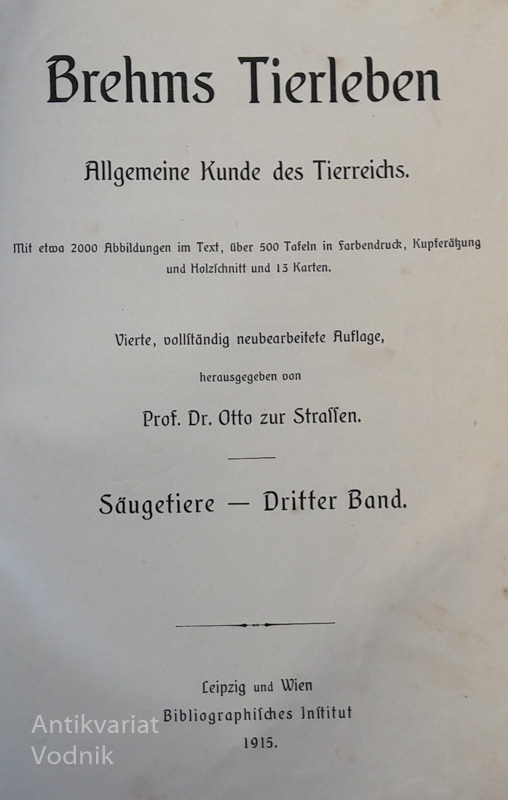 Brehms Tierleben. Allgemeine Kunde des Tierreichs v 13 knjigah - slika 13